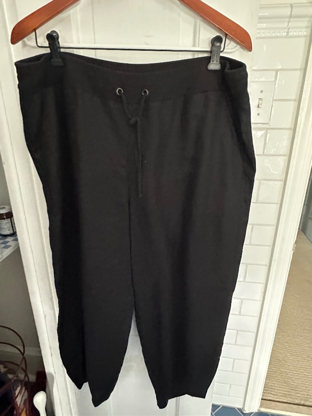 Eileen Fisher Linen black pants, size L